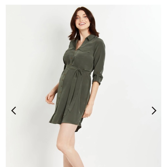 NEW Motherhood Maternity| CONVERTIBLE SLEEVE MATERNITY SHIRT DRESS| Size XL - Picture 6 of 6